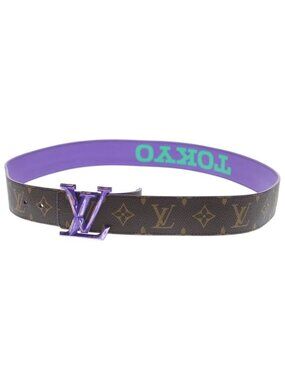 Louis Vuitton Ceinture LV Optic Monogram Leather Belt Purple Brown